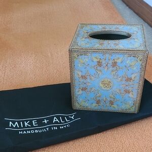 Mike + Ally Trevi Blue and Gold Tissue Box